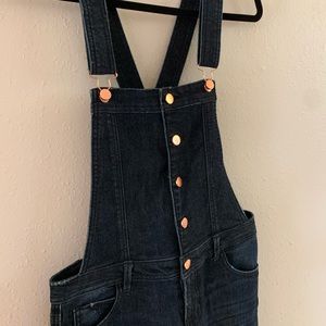 Overalls with rose gold buttons